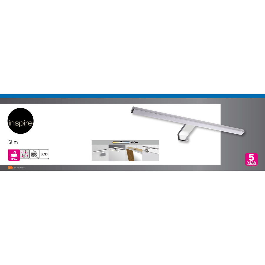 Bricocenter MIRROR WALL LIGHT SLIM ALUMINIUM SILVER 50 CM LED 7.8W CCT IP44