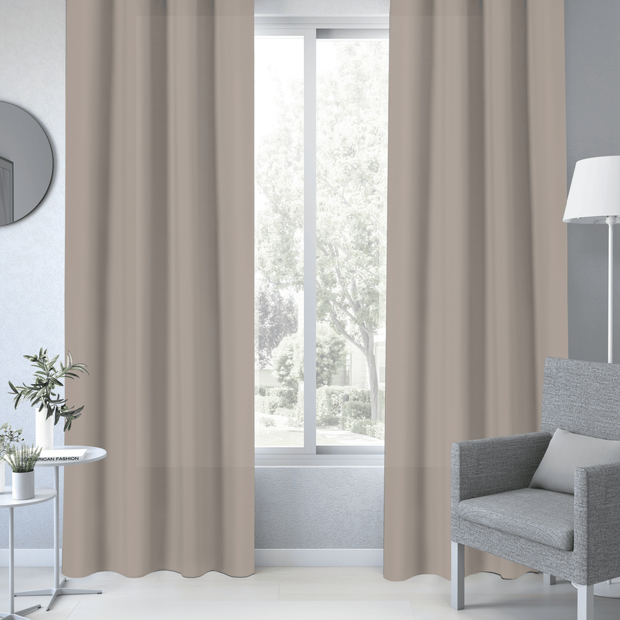 Bricocenter CURTAIN POLYCOTTON PHARREL OPAQUE DOVE GREY 140X280 CM WEBBING AND CONCEALED HANGING LOOP