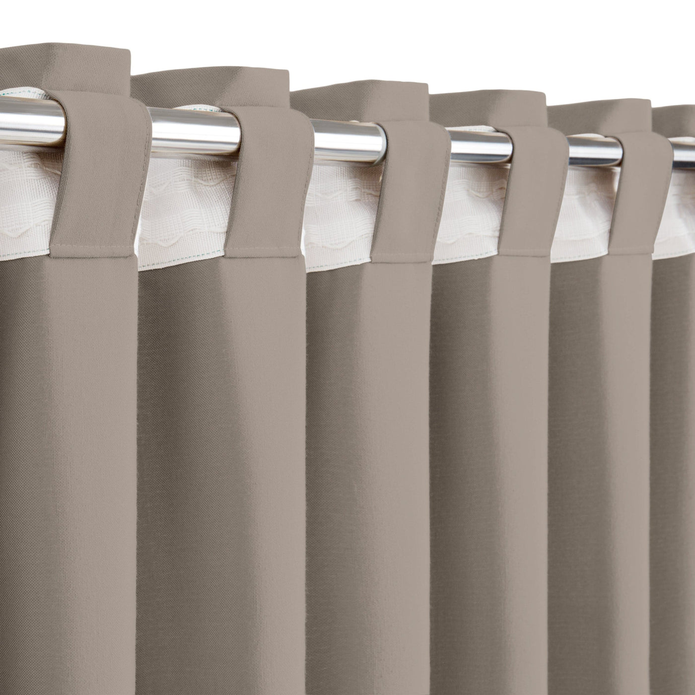 Bricocenter CURTAIN POLYCOTTON PHARREL OPAQUE DOVE GREY 140X280 CM WEBBING AND CONCEALED HANGING LOOP