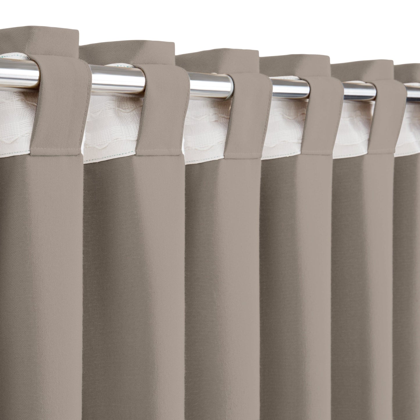 Bricocenter CURTAIN POLYCOTTON PHARREL OPAQUE DOVE GREY 140X280 CM WEBBING AND CONCEALED HANGING LOOP