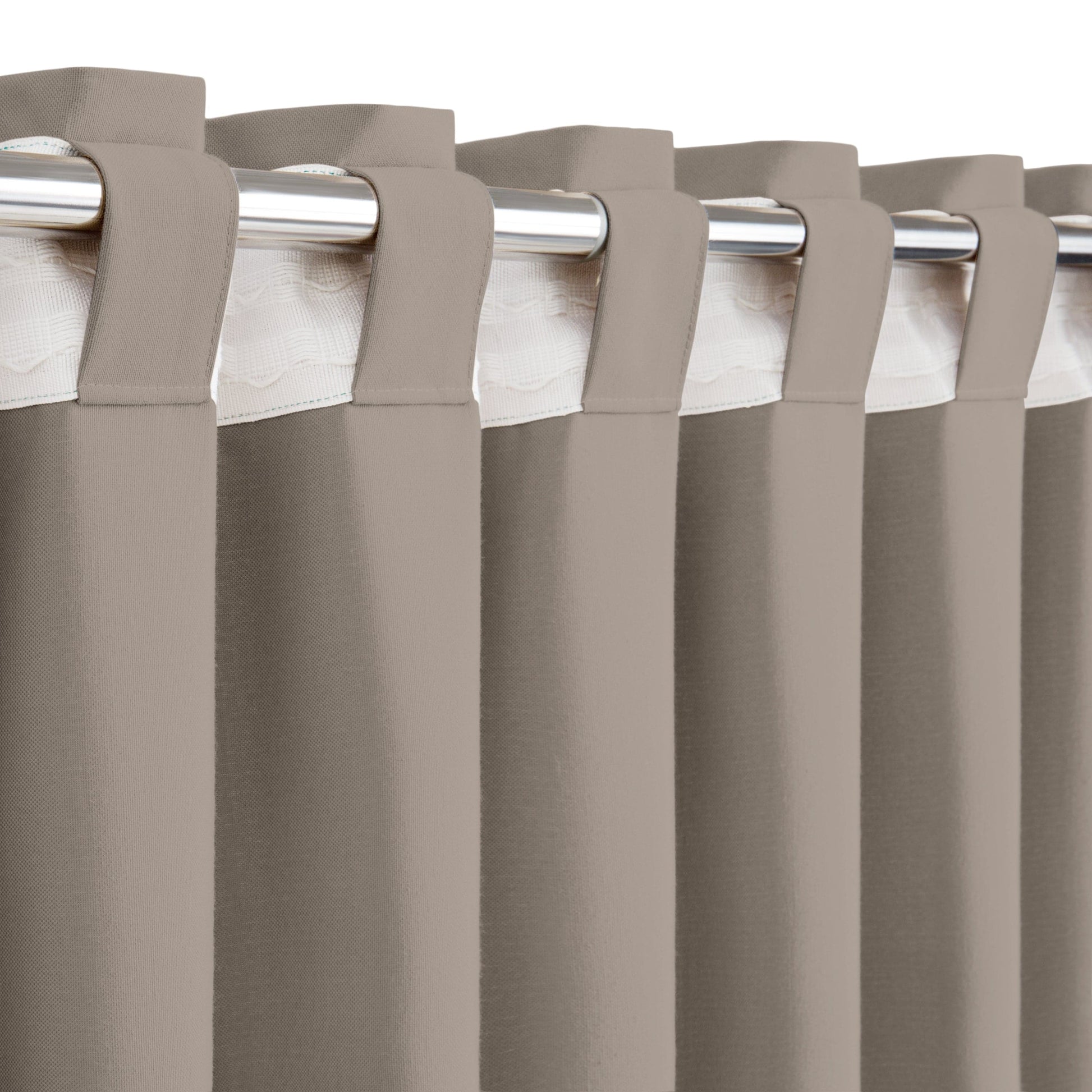 Bricocenter CURTAIN POLYCOTTON PHARREL OPAQUE DOVE GREY 140X280 CM WEBBING AND CONCEALED HANGING LOOP