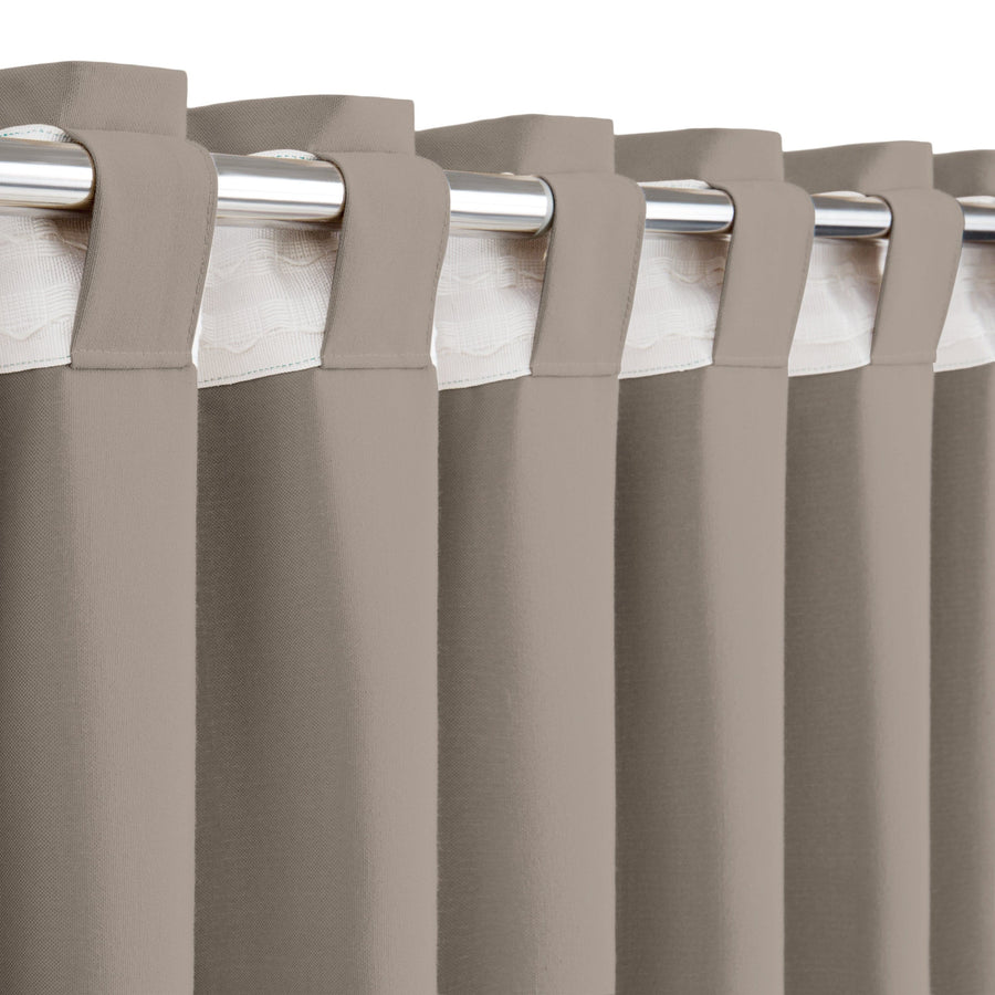 Bricocenter CURTAIN POLYCOTTON PHARREL OPAQUE DOVE GREY 140X280 CM WEBBING AND CONCEALED HANGING LOOP