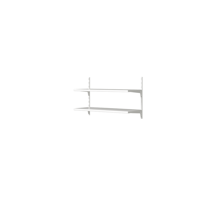 Bricocenter KIT 2 SINGLE RACKS 50 CM 4 SHELF SUPPORTS 30 CM 2 METAL SHELVES 96X33X8 WHITE