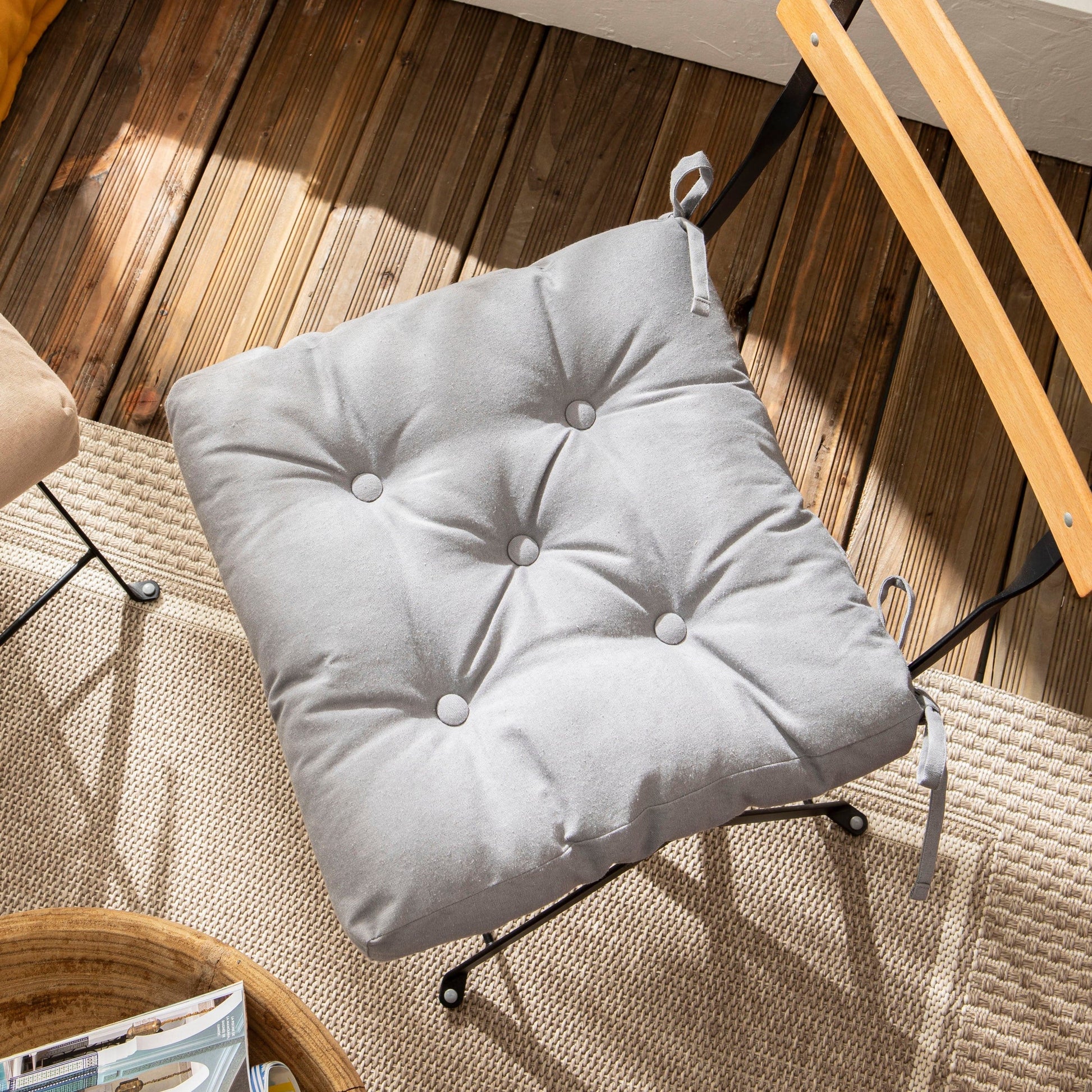 Bricocenter LUCK GREY GRANITE CHAIR COVER 40X40X6 CM POLYCOTTON