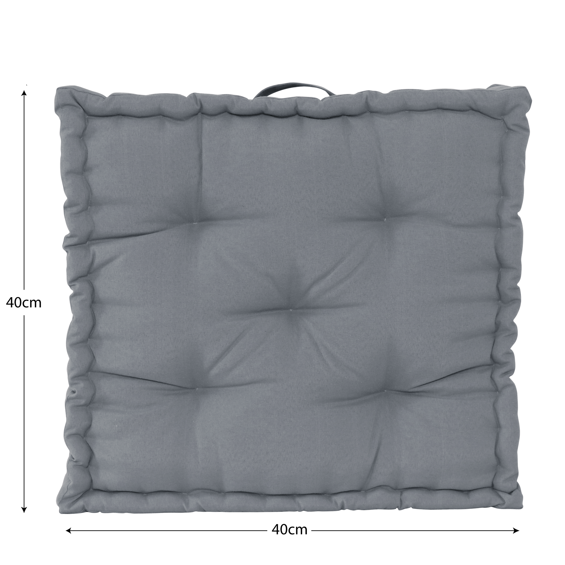 LUCK GRANITE GREY MATTRESS CUSHION 40X40X10