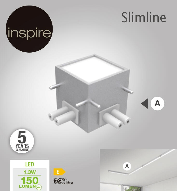 Bricocenter 90 DEGREE ANGLE CONNECTOR FOR SLIMLINE LED 1.3W NATURAL LIGHT