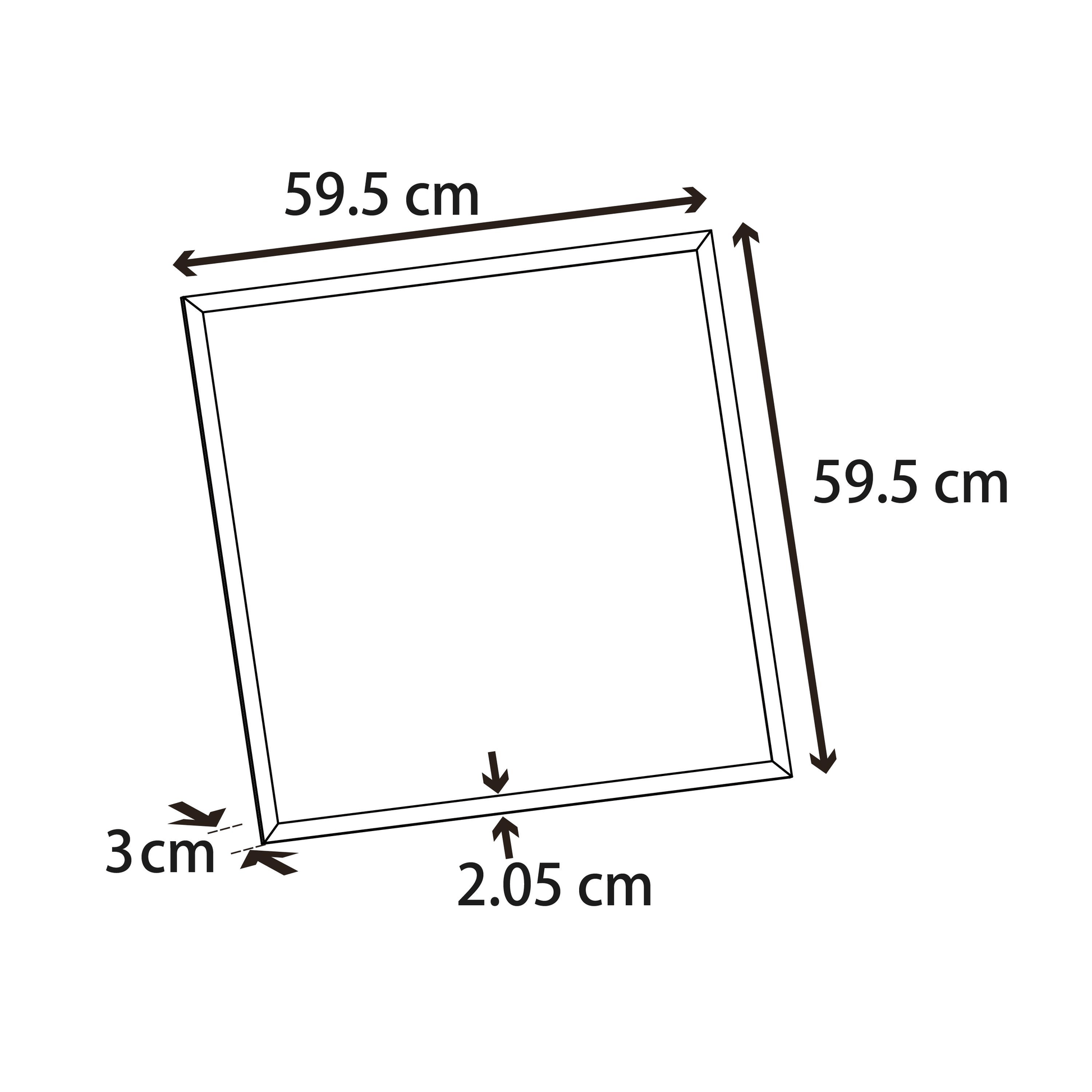 LED PANEL METAL WHITE 60X60 CM 29.5W NATURAL LIGHT