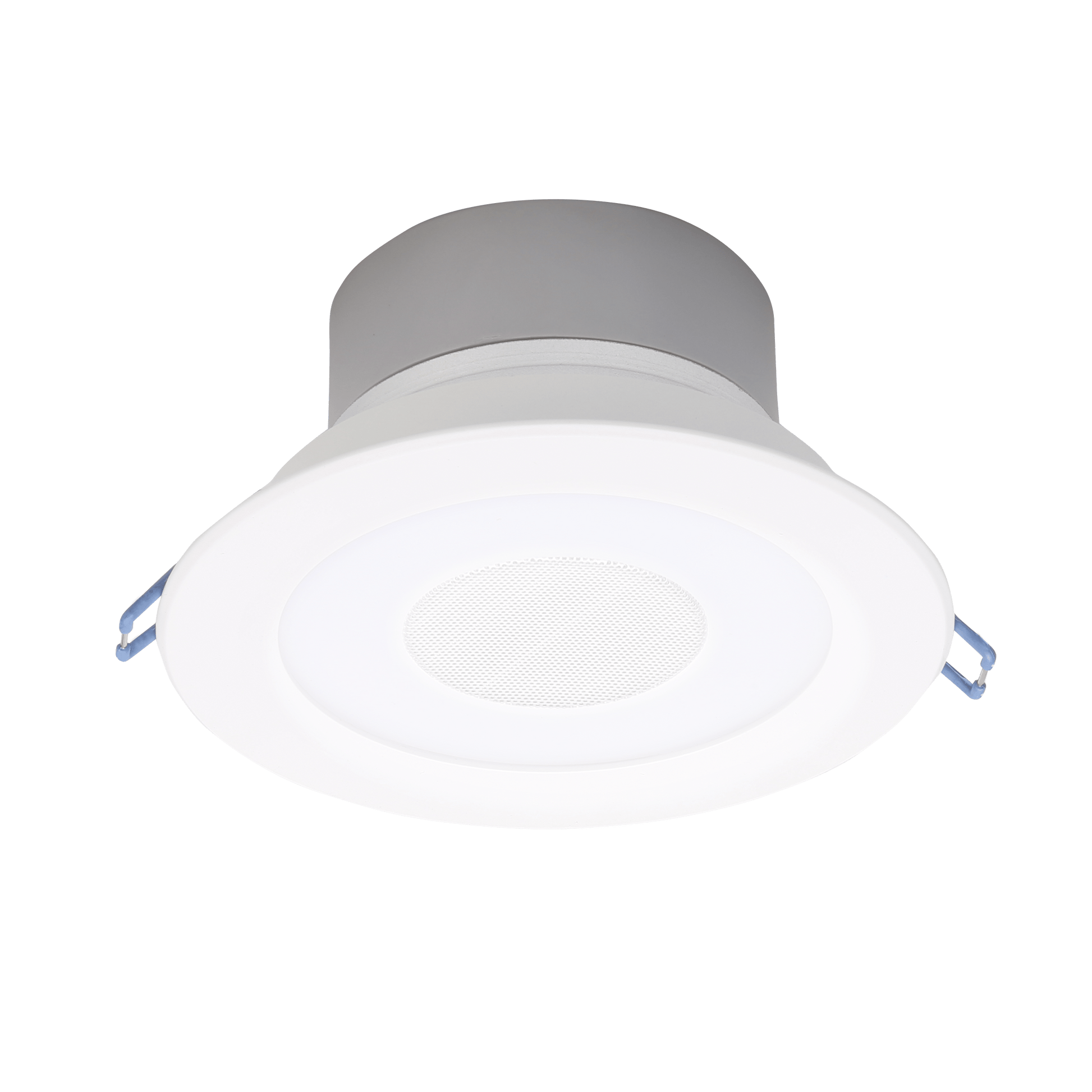 Bricocenter RECESSED SPOTLIGHT MUSIC WHITE D14 CM LED 8W NATURAL LIGHT IP44 WITH SPEAKER