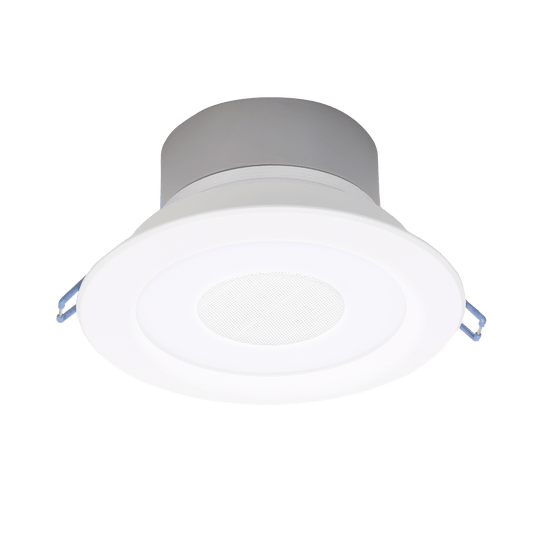 Bricocenter RECESSED SPOTLIGHT MUSIC WHITE D14 CM LED 8W NATURAL LIGHT IP44 WITH SPEAKER
