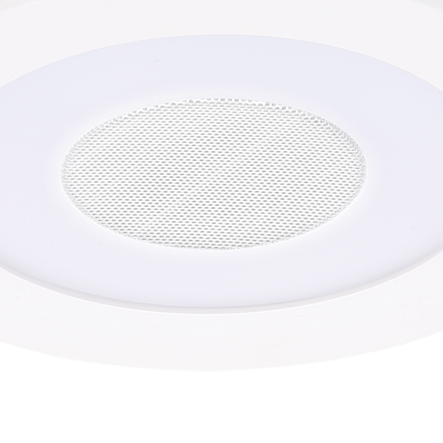 Bricocenter RECESSED SPOTLIGHT MUSIC WHITE D14 CM LED 8W NATURAL LIGHT IP44 WITH SPEAKER