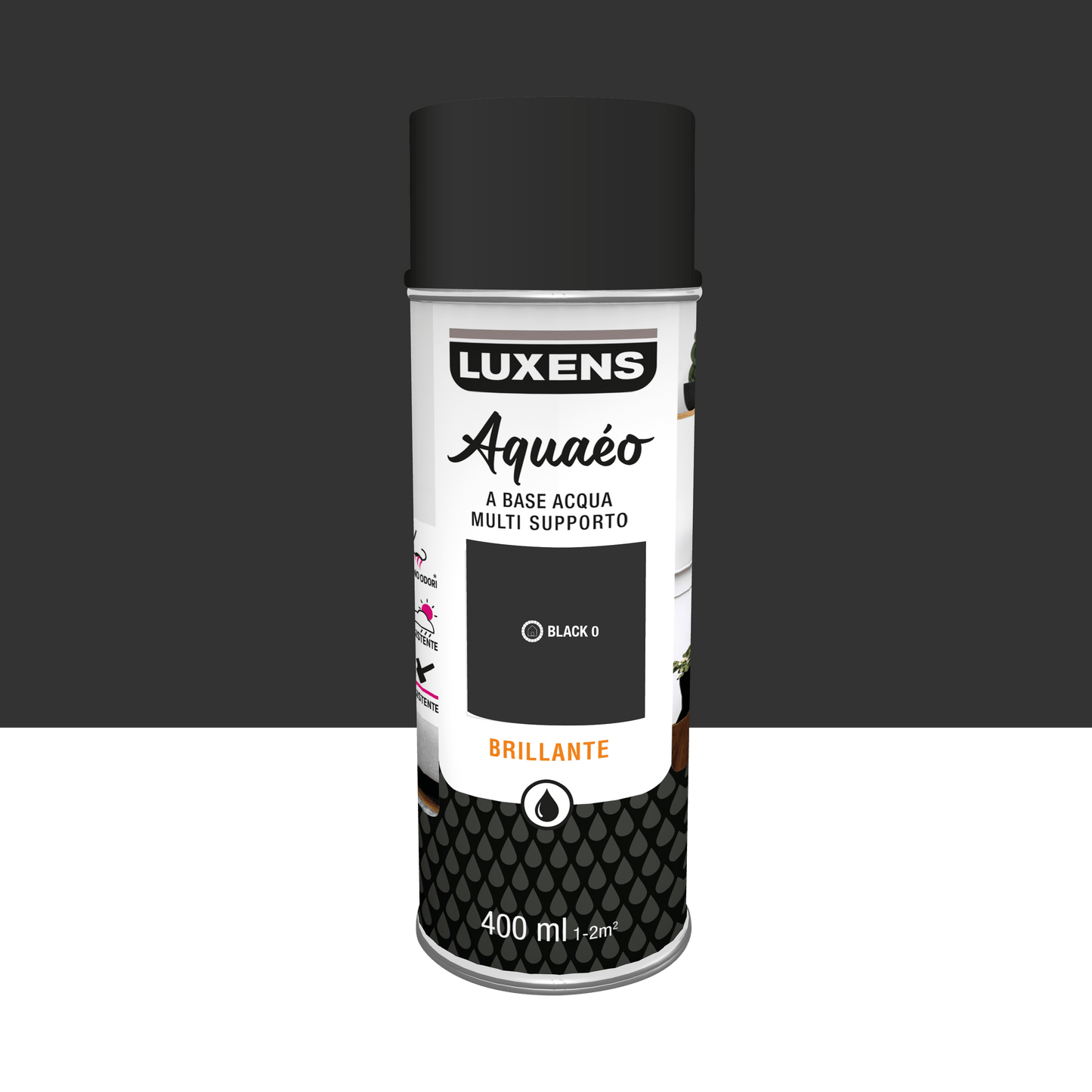 Bricocenter GLOSSY BLACK AQUA SPRAY 350 ML LUXENS
