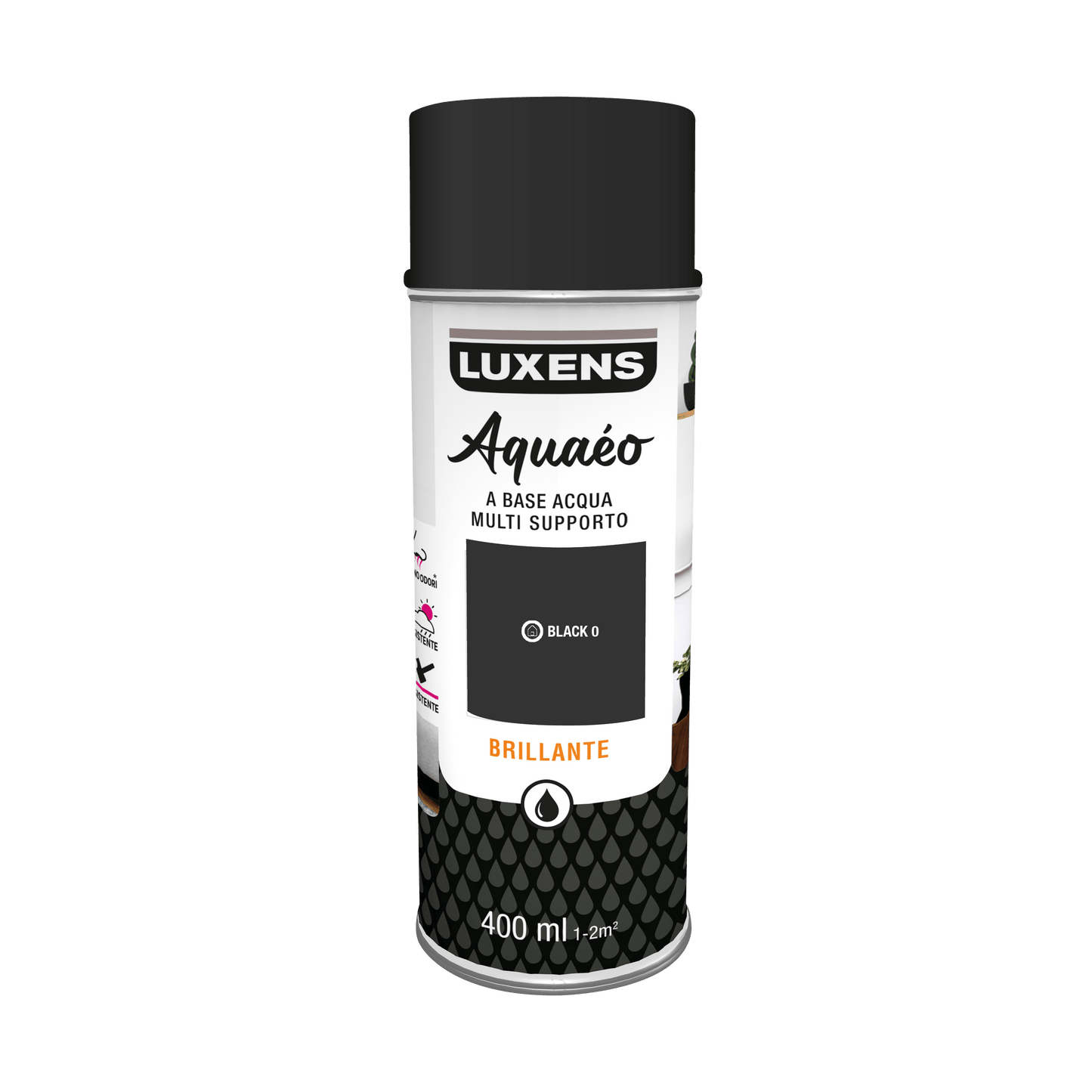 Bricocenter GLOSSY BLACK AQUA SPRAY 350 ML LUXENS