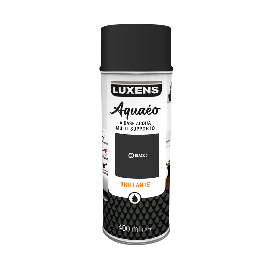 Bricocenter GLOSSY BLACK AQUA SPRAY 350 ML LUXENS
