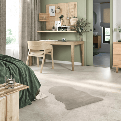 WHITE GREY MOON CARPET 60X90CM LONG PILE POLYESTER