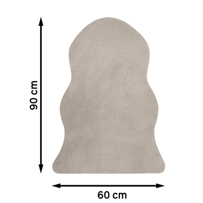 WHITE GREY MOON CARPET 60X90CM LONG PILE POLYESTER