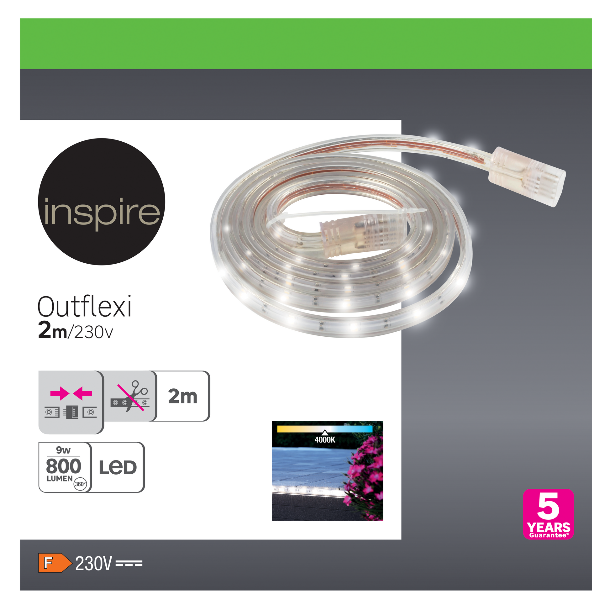 OUTFLEXI LED STRIP KIT 2MT 18W NATURAL LIGHT IP65