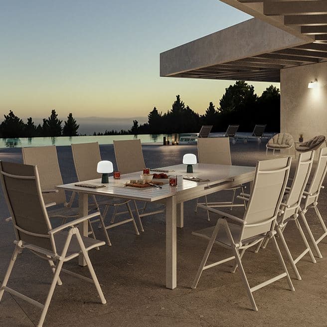 ODYSSEA II EASY NATERIAL Table 180/240X100 white aluminum