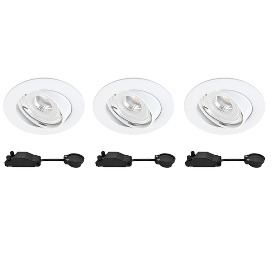 Bricocenter 3 RECESSED SPOTLIGHTS CLANE ALUMINIUM WHITE D7.5 CM LED GU10=6W NATURAL LIGHT ADJUSTABLE