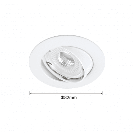 10 RECESSED SPOTLIGHTS CLANE ALUMINIUM WHITE D7.5 LED GU10 = 6W ADJUSTABLE NATURAL LIGHT - best price from Maltashopper.com BR420004118