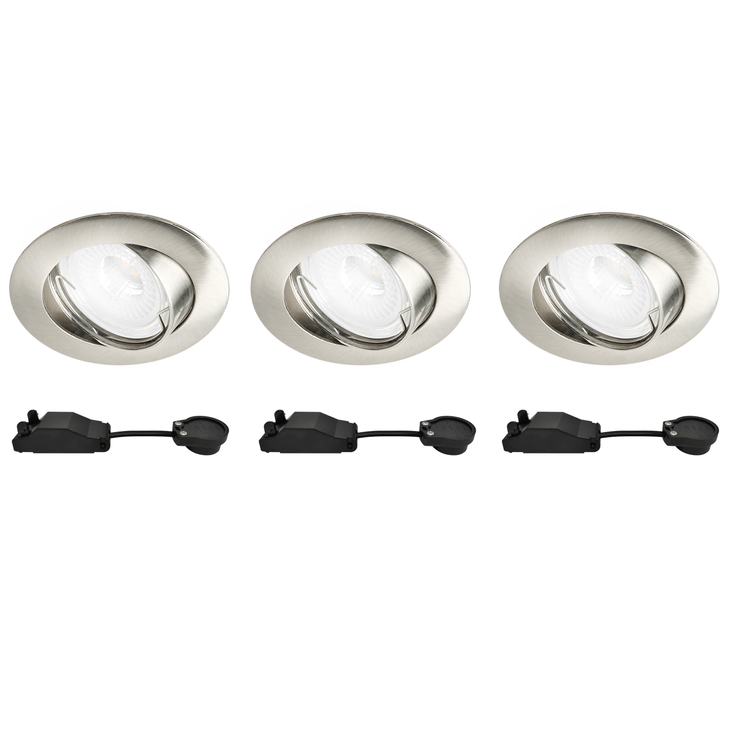 Bricocenter 3 RECESSED SPOTLIGHTS CLANE ALUMINIUM NICKEL D7.5 CM LED GU10=6W NATURAL LIGHT ADJUSTABLE