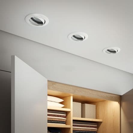 10 RECESSED SPOTLIGHTS CLANE ALUMINIUM WHITE D7.5 LED GU10 = 6W ADJUSTABLE NATURAL LIGHT