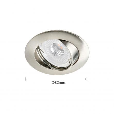 10 RECESSED SPOTLIGHTS CLANE ALUMINIUM NICKEL D7.5 GU10 = 6W ADJUSTABLE WARM LIGHT - best price from Maltashopper.com BR420005521