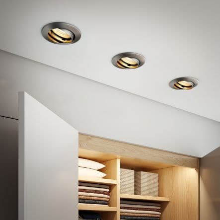 10 RECESSED SPOTLIGHTS CLANE ALUMINIUM NICKEL D7.5 GU10 = 6W ADJUSTABLE WARM LIGHT - best price from Maltashopper.com BR420005521