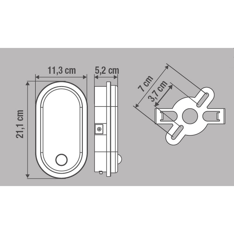 Bricocenter EZY CEILING LIGHT PLASTIC WHITE 20 CM LED 15W NATURAL LIGHT IP65 WITH SENSOR