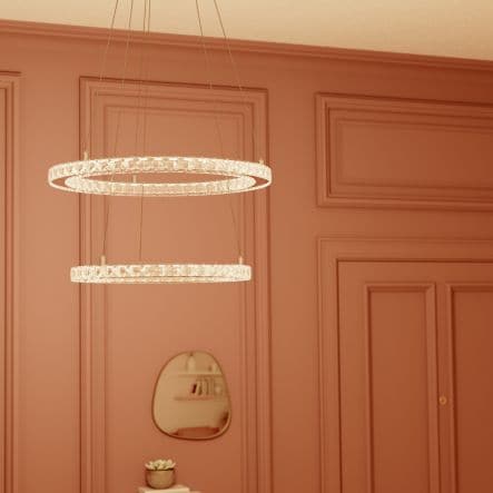 SHOSHONE STEEL CHANDELIER TRANSPARENT D54 LED 33W WARM LIGHT