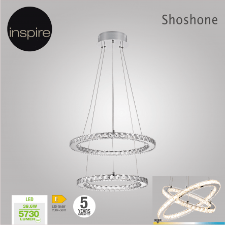 Bricocenter SHOSHONE STEEL CHANDELIER TRANSPARENT D54 LED 33W WARM LIGHT