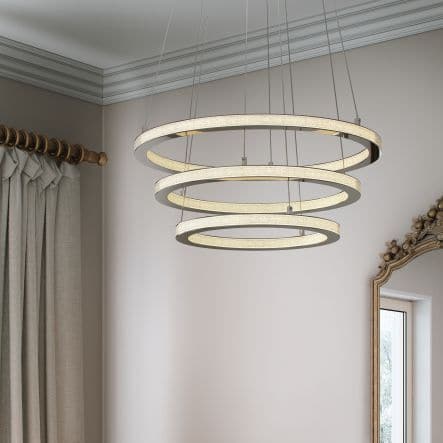 SHOKIA CHANDELIER METAL WHITE CHROMOD60 LED 75W WARM LIGHT