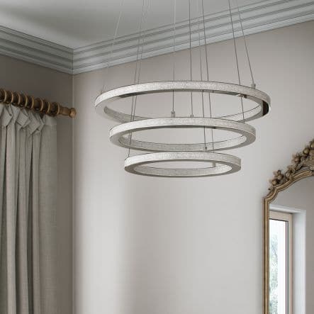 SHOKIA CHANDELIER METAL WHITE CHROMOD60 LED 75W WARM LIGHT