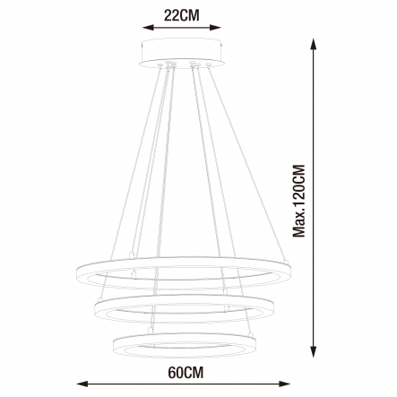 Bricocenter SHOKIA CHANDELIER METAL WHITE CHROMOD60 LED 75W WARM LIGHT