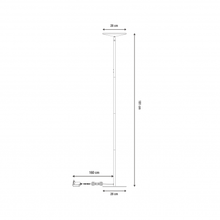 FLOOR LAMP NENUFAR METAL GREY H180 LED 18W DIMMABLE