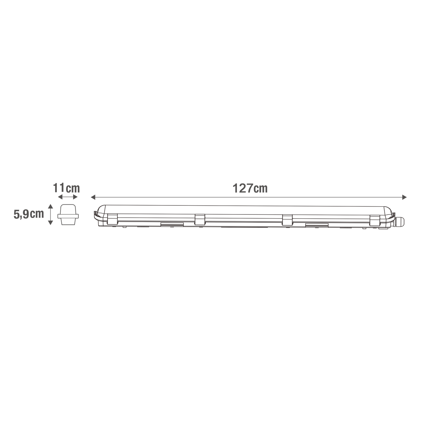 Bricocenter REGLETTE T8 127CM LED 2X18W NATURAL LIGHT IP65