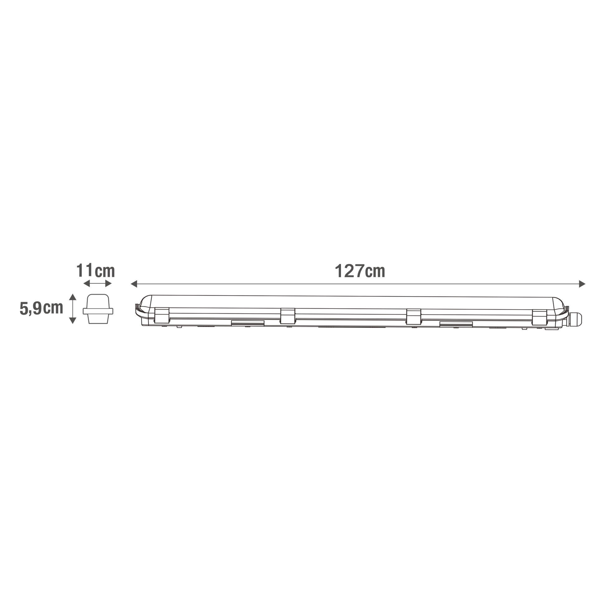 Bricocenter REGLETTE T8 127CM LED 2X18W NATURAL LIGHT IP65