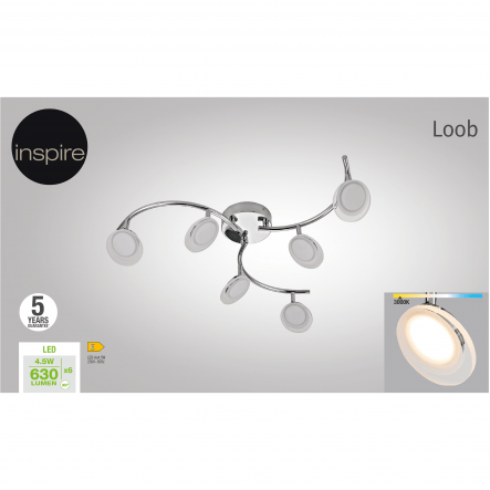 Bricocenter LOOB METAL SPOTLIGHT CHROME 65.7X18 CM LED 5W WARM LIGHT
