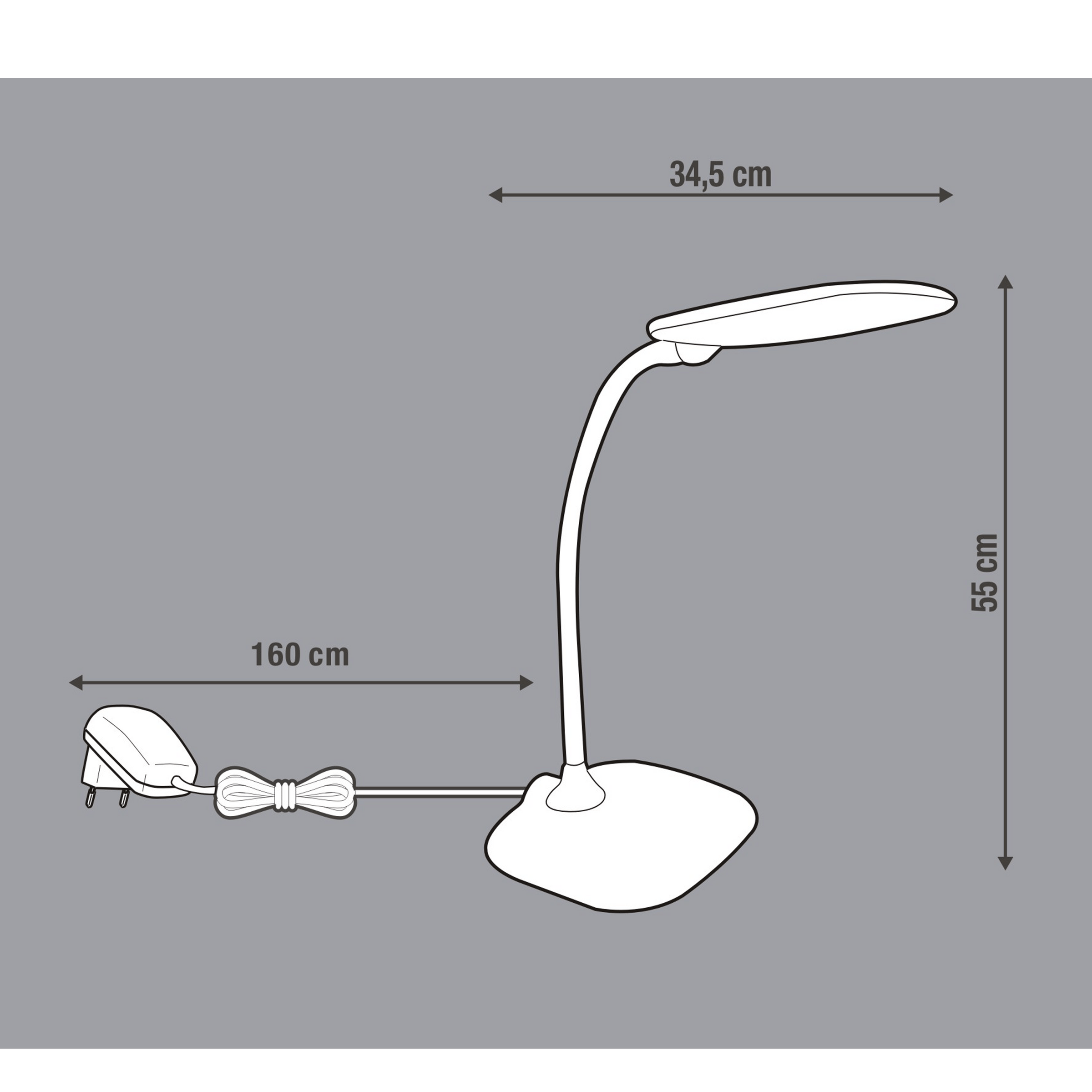 Bricocenter STUDIO LAMP MEI PLASTIC WHITE H55 LED 6,5W WARM LIGHT TOUCH