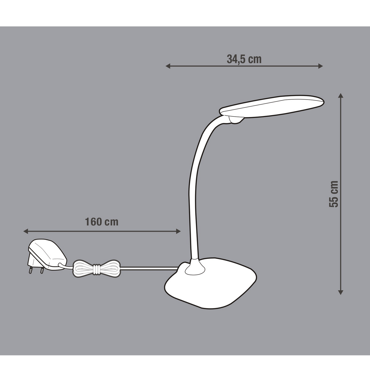 Bricocenter STUDIO LAMP MEI PLASTIC BLACK H55 LED 6,5W WARM LIGHT TOUCH