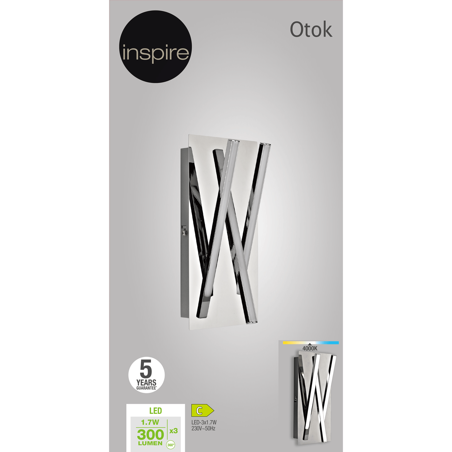 Bricocenter OTOK LIGHT fixture in polished chrome 40.3X40.3xH5.2 CM LED 30W WARM LIGHT