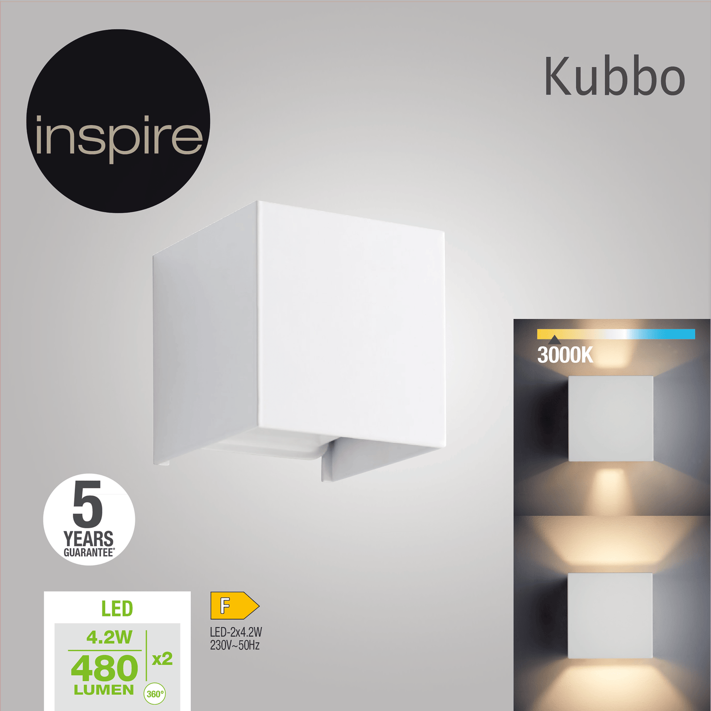 Bricocenter KUBBO METAL WHITE FLOOR LIGHT 10X10x10CM LED 9W WARM LIGHT