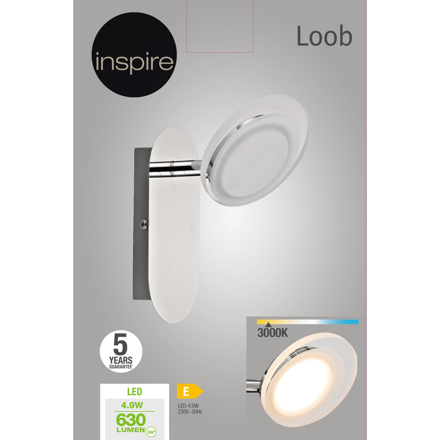 Bricocenter LOOB METAL SPOTLIGHT CHROME LED 5W WARM LIGHT