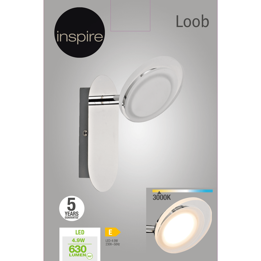Bricocenter LOOB METAL SPOTLIGHT CHROME LED 5W WARM LIGHT