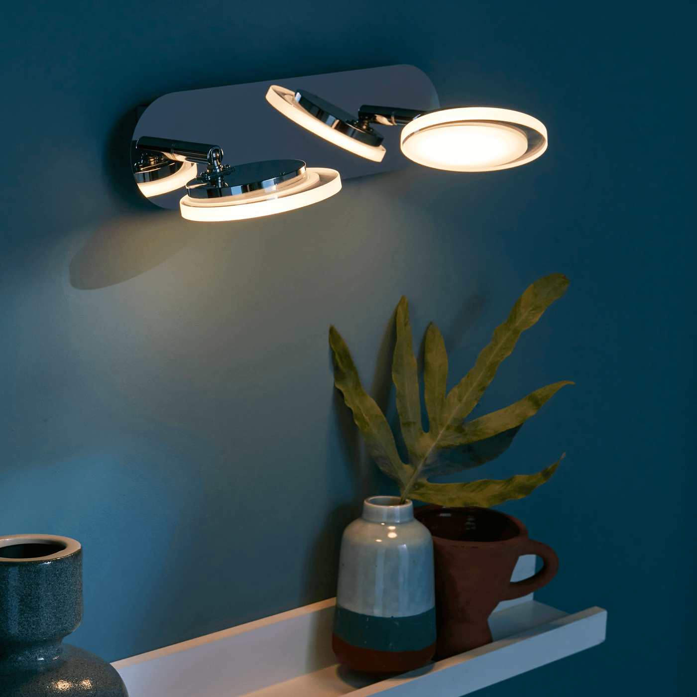 Bricocenter LOOB METAL CHROME LED SPOTLIGHTS 2X5W WARM LIGHT