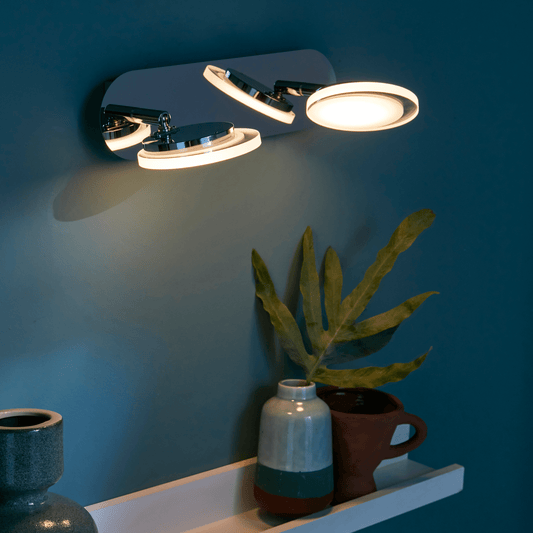 Bricocenter LOOB METAL CHROME LED SPOTLIGHTS 2X5W WARM LIGHT