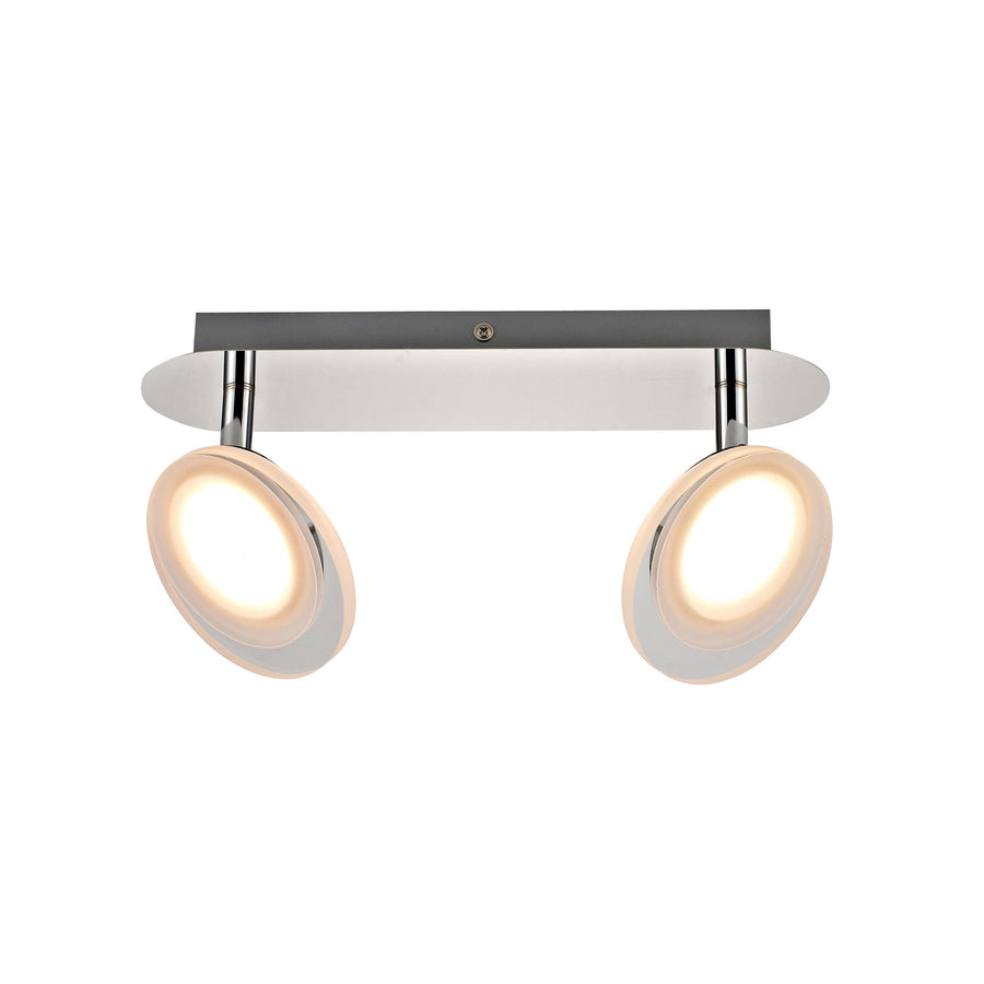 LOOB METAL CHROME LED SPOTLIGHTS 2X5W WARM LIGHT