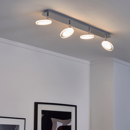 Bricocenter LOOB METAL CHROME LED SPOTLIGHT 4X5W WARM LIGHT