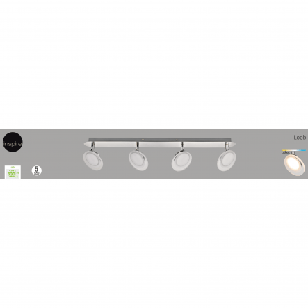 Bricocenter LOOB METAL CHROME LED SPOTLIGHT 4X5W WARM LIGHT