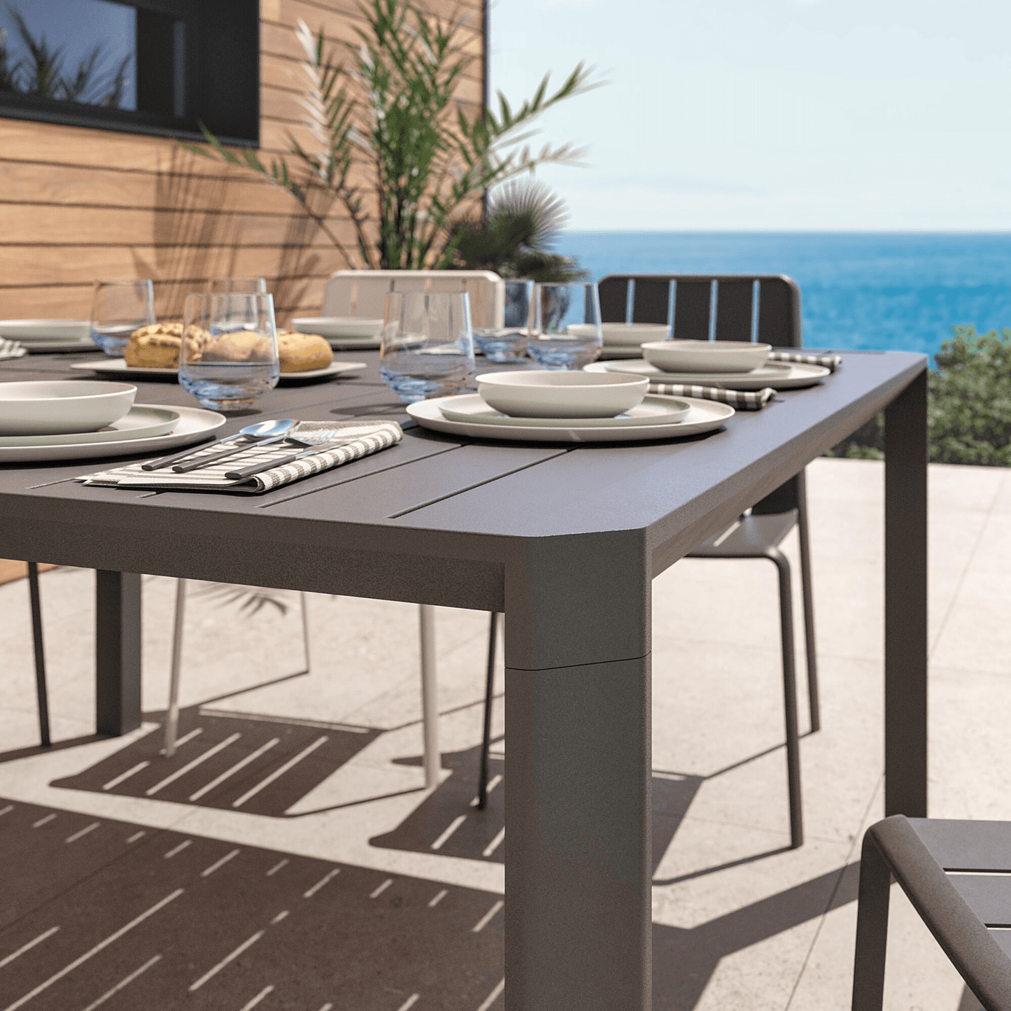 Bricocenter IDAHO ALUMINUM ELONGABLE TABLE 97-149x149 ANTHACITE