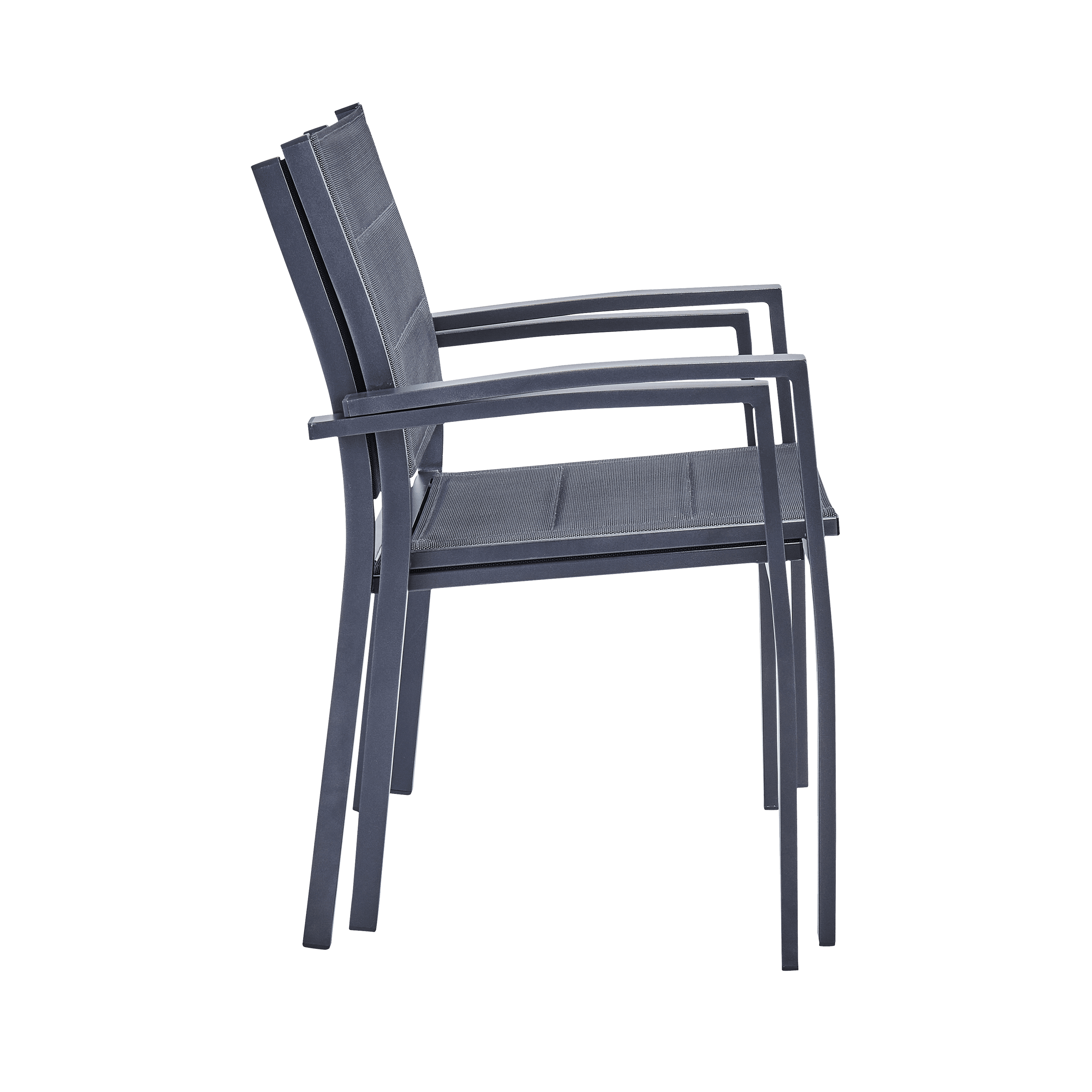 ORION BETA II NATERIAL Chair with armrests aluminum and textilene, padded, anthracite - Premium Garden Chairs from Bricocenter - Just €88.99! Shop now at Maltashopper.com